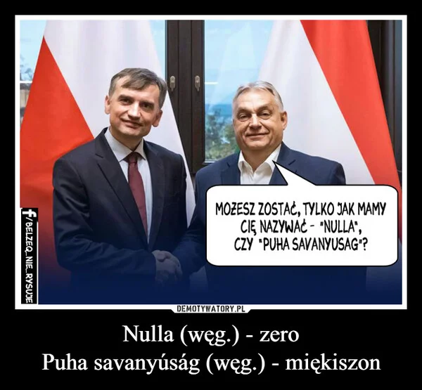 
    Nulla (węg.) - zero Puha savanyúság (węg.) - miękiszon