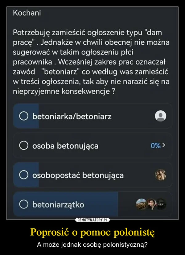 
    Poprosić o pomoc polonistę