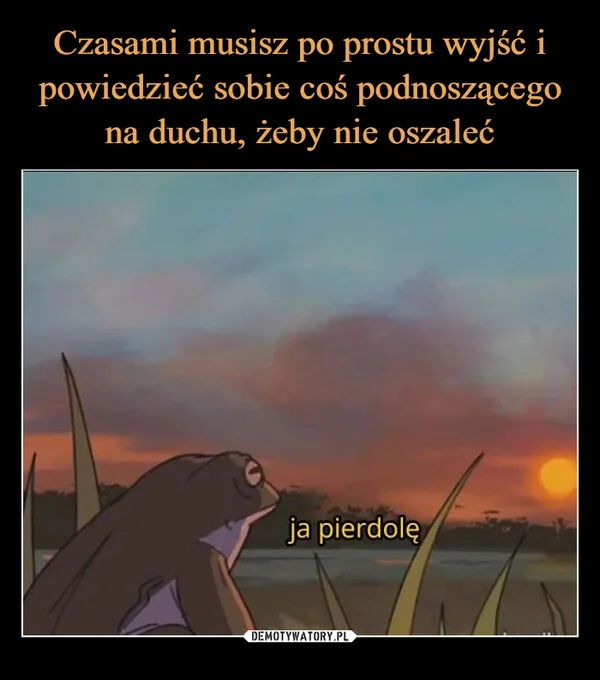 
    Czasami musisz po prostu wyjść i powiedzieć sobie coś podnoszącego na duchu, żeby nie oszaleć