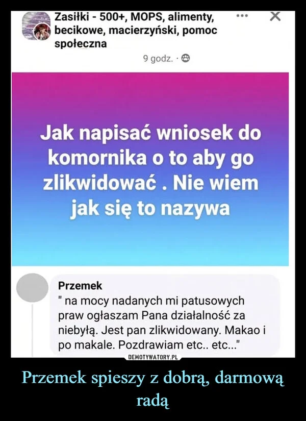 Przemek spieszy z dobrą, darmową radą