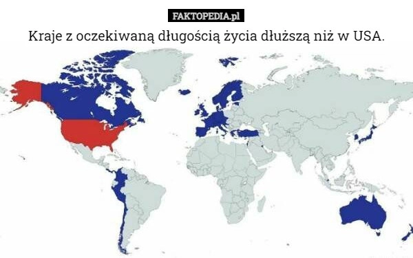 
    Kraje z oczekiwaną długością życia dłuższą niż w USA.