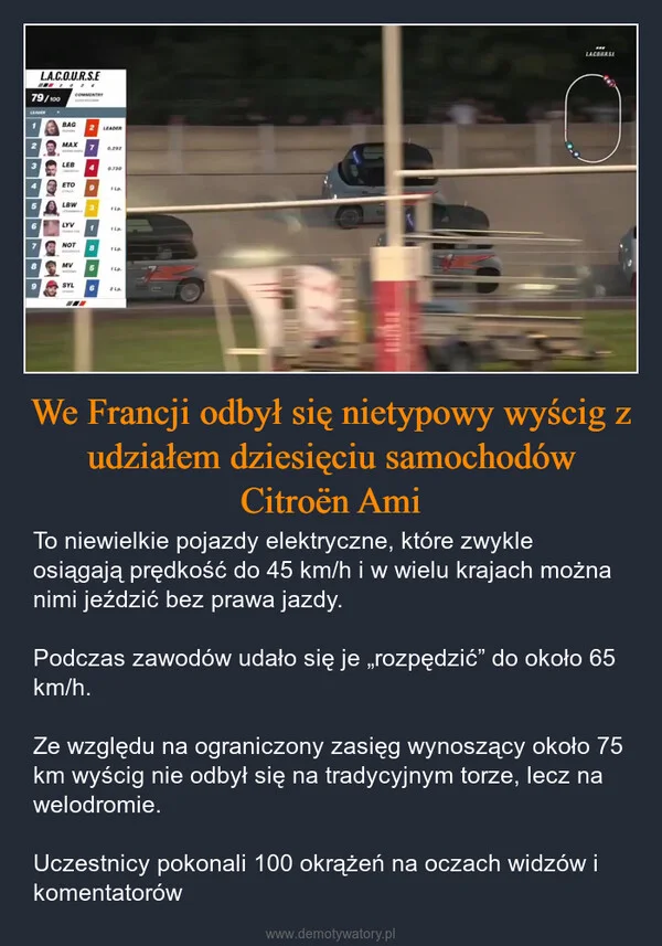 
    We Francji odbył się nietypowy wyścig z udziałem dziesięciu samochodów Citroën Ami