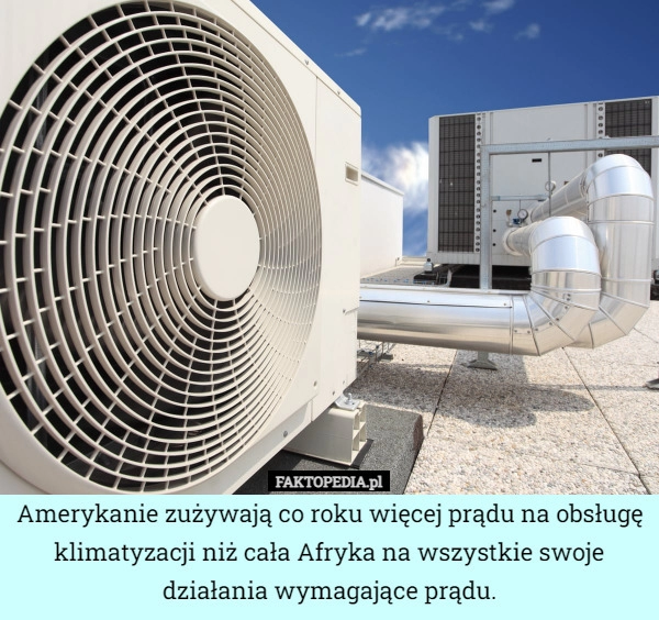 
    Amerykanie zużywają co roku więcej prądu na obsługę klimatyzacji niż cała