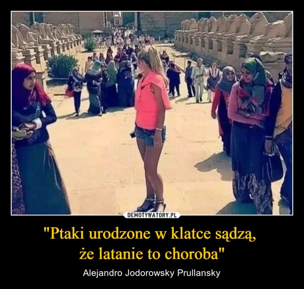 
    "Ptaki urodzone w klatce sądzą, 
że latanie to choroba"