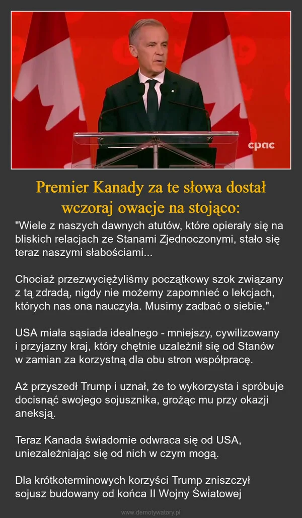 
    Premier Kanady za te słowa dostał wczoraj owacje na stojąco: