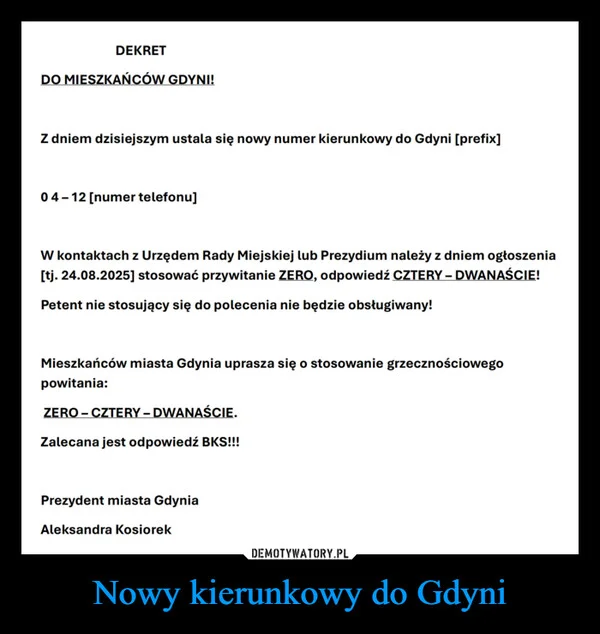 
    Nowy kierunkowy do Gdyni