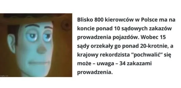 
    Zakaz prowadzenia pojazdów