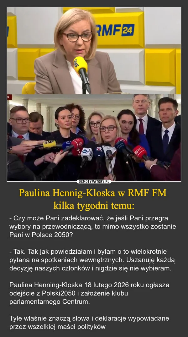 
    Paulina Hennig-Kloska w RMF FM kilka tygodni temu: