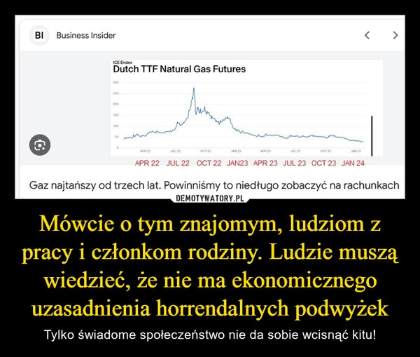 
    Mówcie o tym znajomym, ludziom z pracy i członkom rodziny. Ludzie muszą wiedzieć, że nie ma ekonomicznego uzasadnienia horrendalnych podwyżek