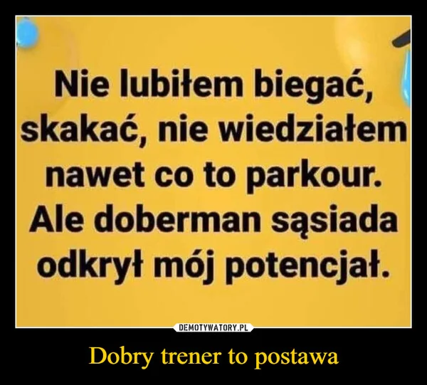 
    Dobry trener to postawa