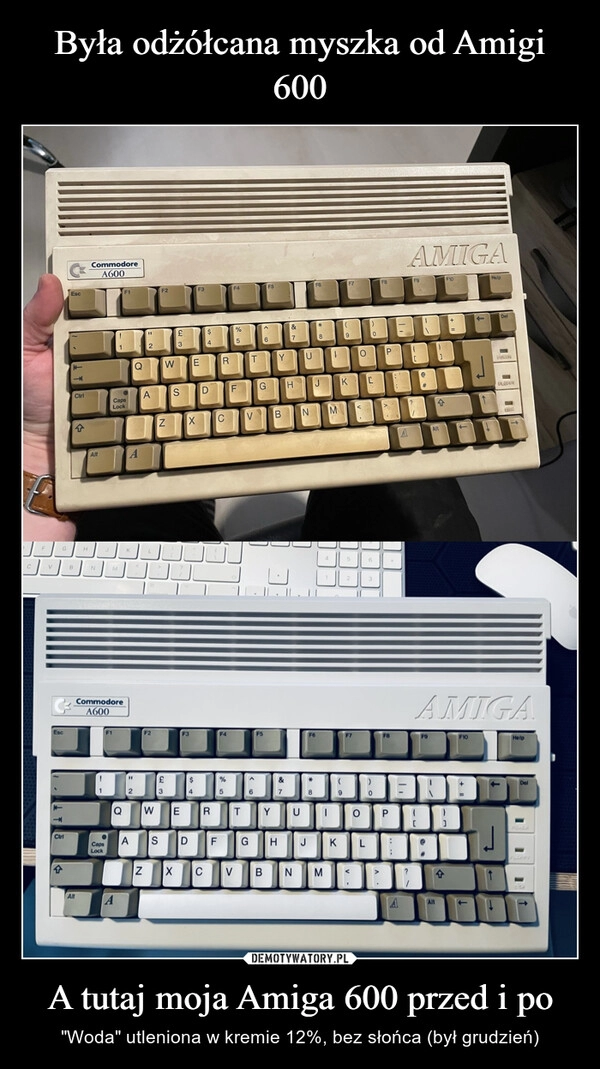 
    Była odżółcana myszka od Amigi 600 A tutaj moja Amiga 600 przed i po