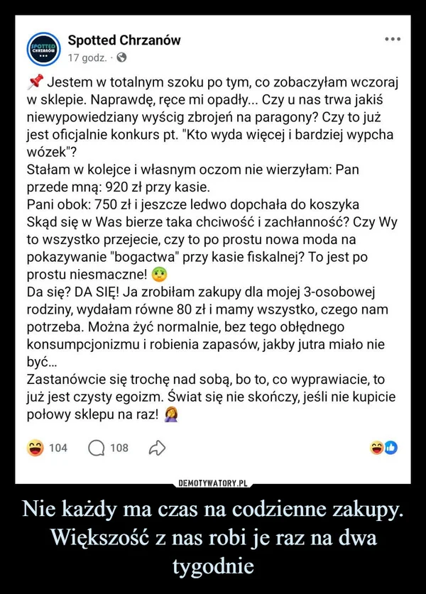 
    Nie każdy ma czas na codzienne zakupy. Większość z nas robi je raz na dwa tygodnie
