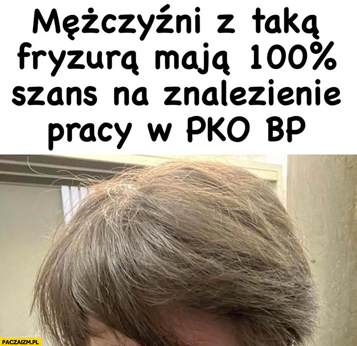 
    Oskar Szafarowicz mężczyźni z taką fryzurą maja 100% procent szans na znalezienie pracy w PKO BP