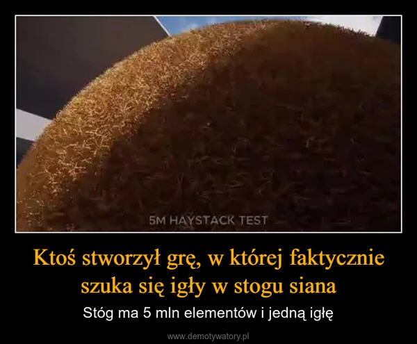 
    Ktoś stworzył grę, w której faktycznie szuka się igły w stogu siana