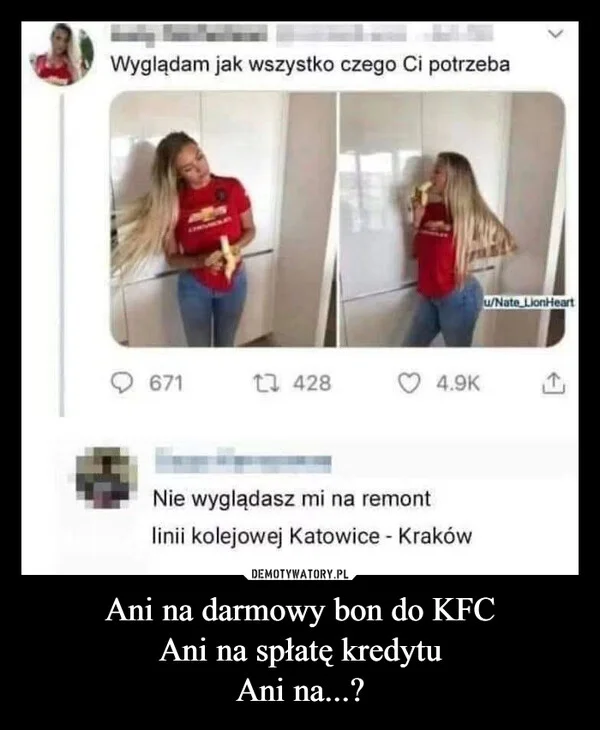 
    Ani na darmowy bon do KFC Ani na spłatę kredytu Ani na...?