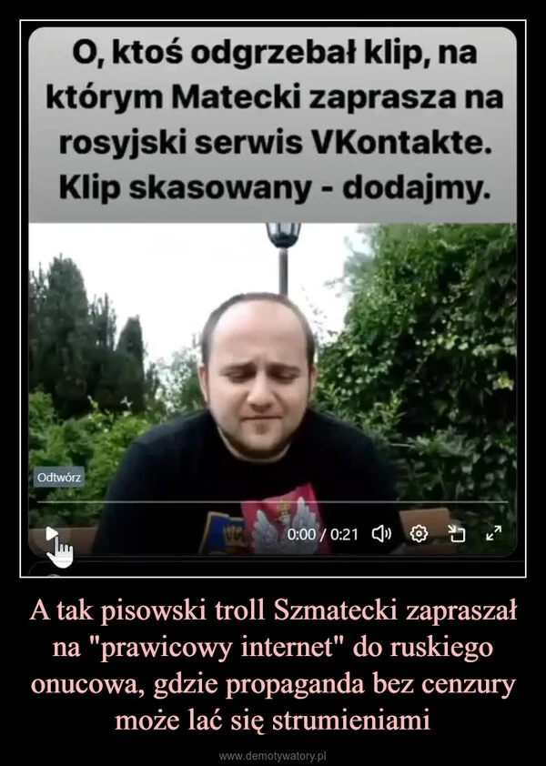 
    A tak pisowski troll Szmatecki zapraszał na 