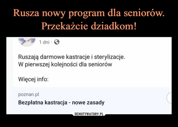 
    Rusza nowy program dla seniorów. Przekażcie dziadkom!