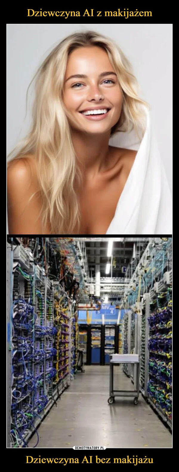 
    Dziewczyna AI z makijażem Dziewczyna AI bez makijażu