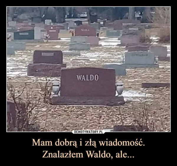 
    Mam dobrą i złą wiadomość. Znalazłem Waldo, ale...