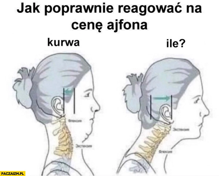 
    Jak poprawnie reagować na cenę ajfona iPhone kurna ile