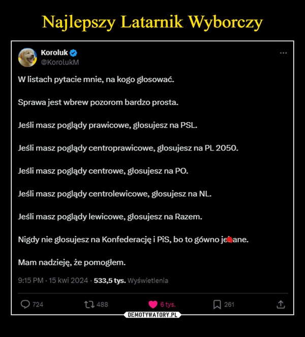 
    Najlepszy Latarnik Wyborczy