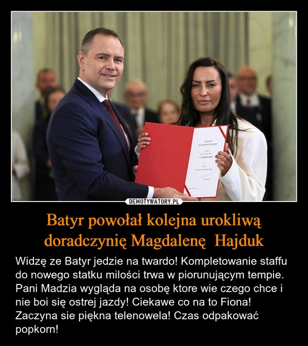 
    Batyr powołał kolejna urokliwą doradczynię Magdalenę  Hajduk