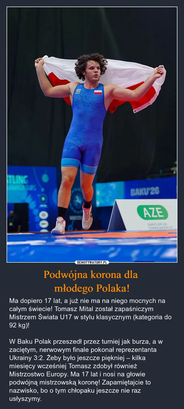 
    Podwójna korona dla młodego Polaka!