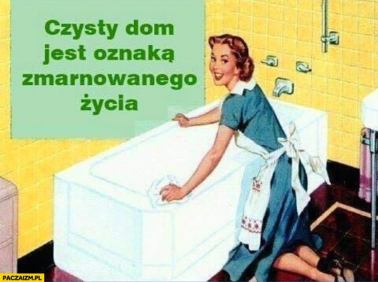 
    Czysty dom jest oznaką zmarnowanego życia