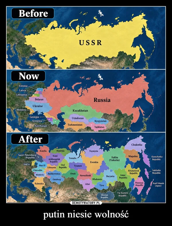 putin niesie wolność