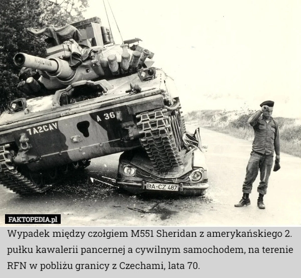 
    Wypadek między czołgiem M551 Sheridan z amerykańskiego 2. pułku kawalerii