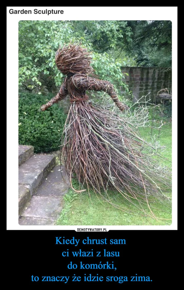 
    Kiedy chrust sam ci włazi z lasu do komórki, to znaczy że idzie sroga zima.