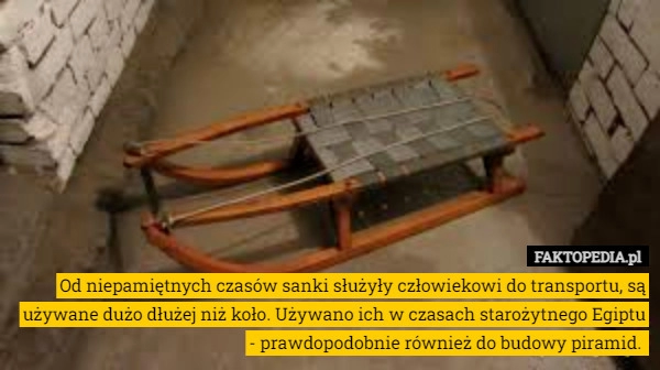 
    Od niepamiętnych czasów sanki służyły człowiekowi do transportu, są używane