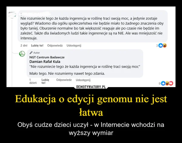 Edukacja o edycji genomu nie jest łatwa
