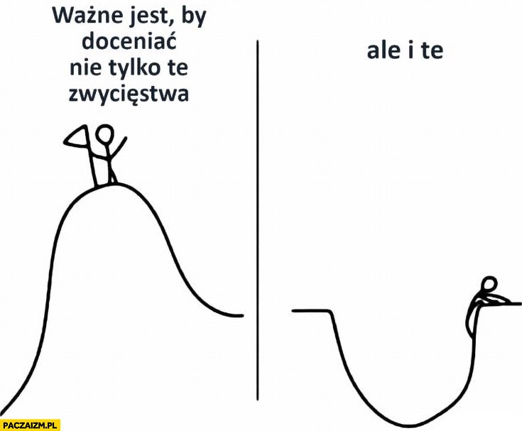 
    Ważne jest by doceniać nie tylko te zwycięstwa ale i te