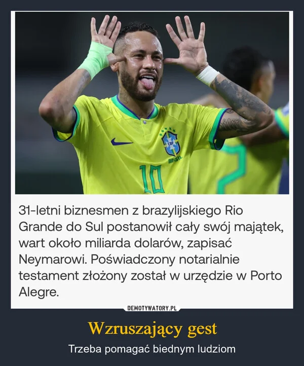 
    Wzruszający gest