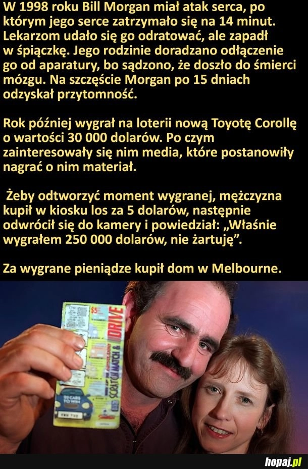 
    Tak wygląda największy farciarz na świecie