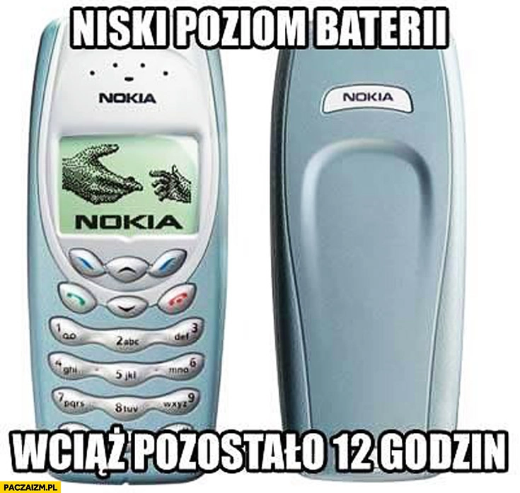 
    Niski poziom baterii wciąż pozostało 12 godzin Nokia 3410