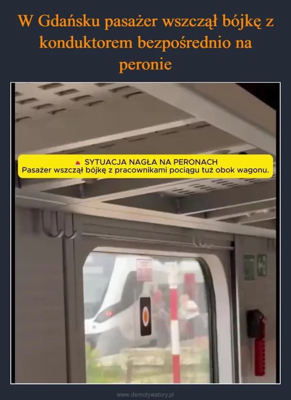 
    W Gdańsku pasażer wszczął bójkę z konduktorem bezpośrednio na peronie