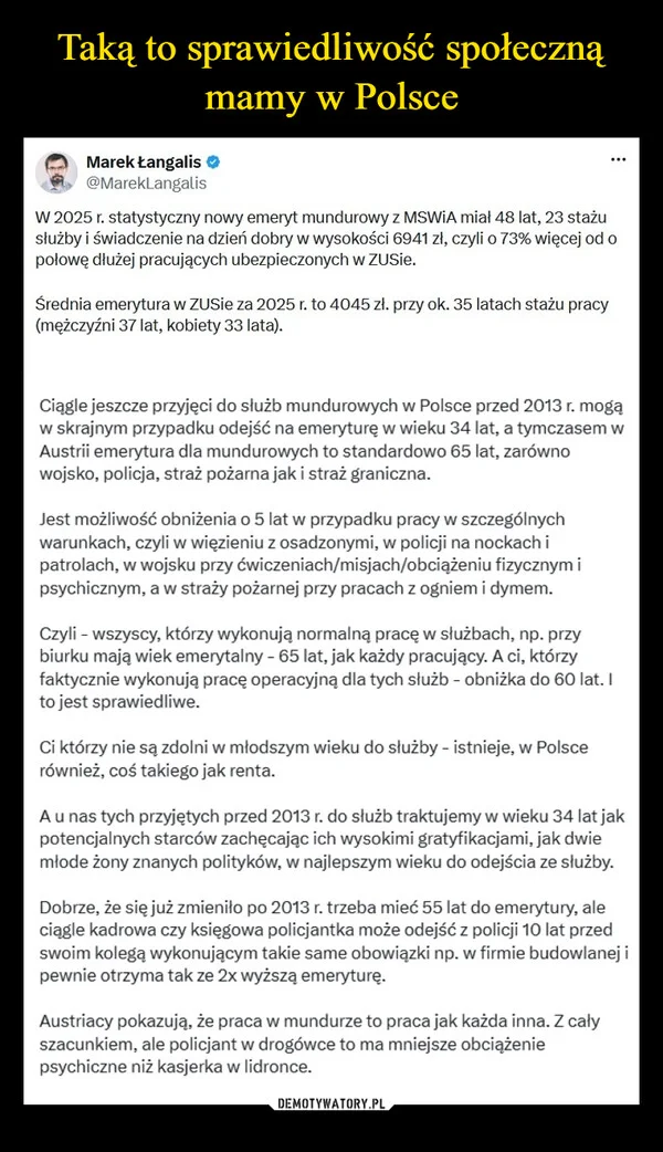 
    Taką to sprawiedliwość społeczną mamy w Polsce