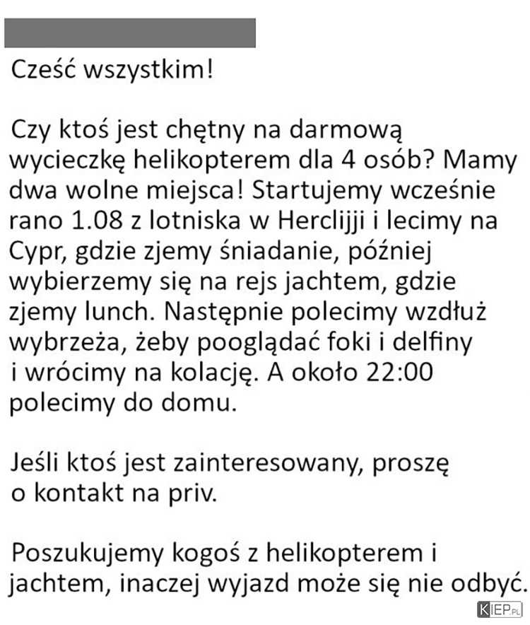 
    Darmowa wycieczka helikopterem 