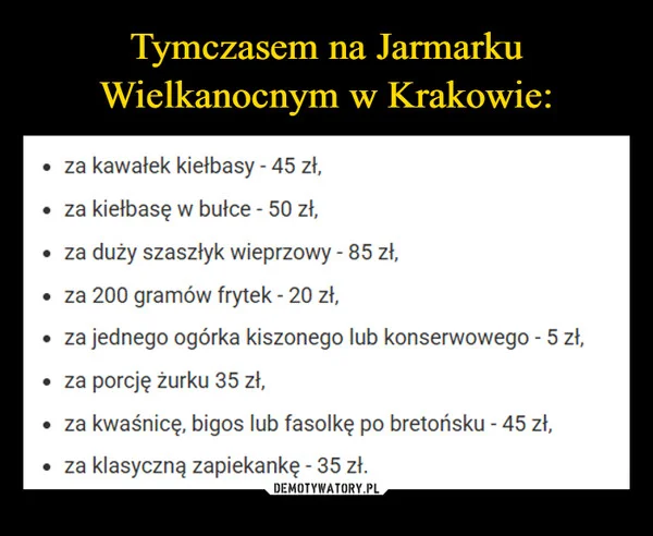 
    Tymczasem na Jarmarku Wielkanocnym w Krakowie: