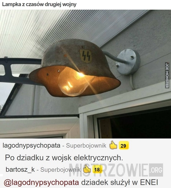 
    Lampka z czasów drugiej wojny