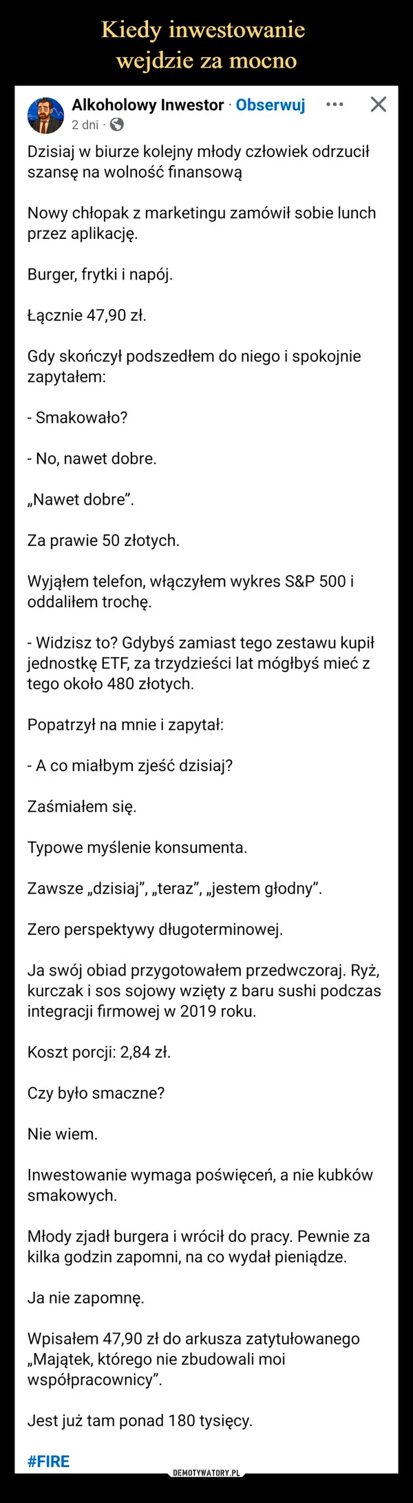 
    Kiedy inwestowanie wejdzie za mocno