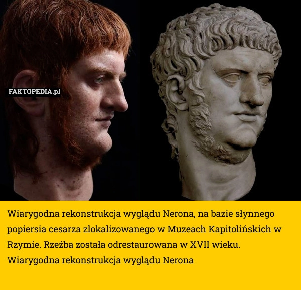 
    Wiarygodna rekonstrukcja wyglądu Nerona, na bazie słynnego popiersia