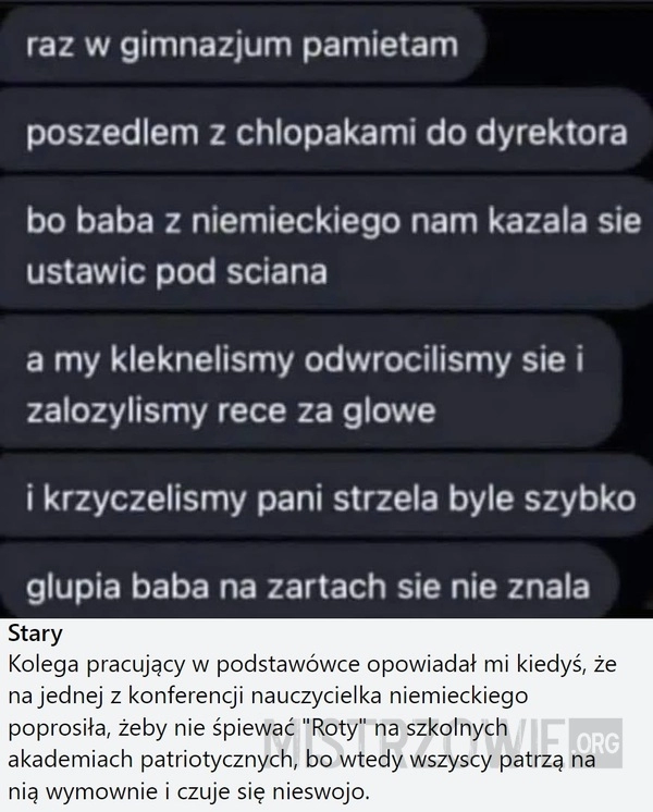 
    Baba nie ma poczucia humoru