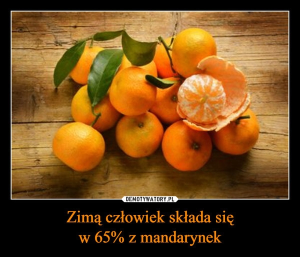 
    Zimą człowiek składa się
w 65% z mandarynek