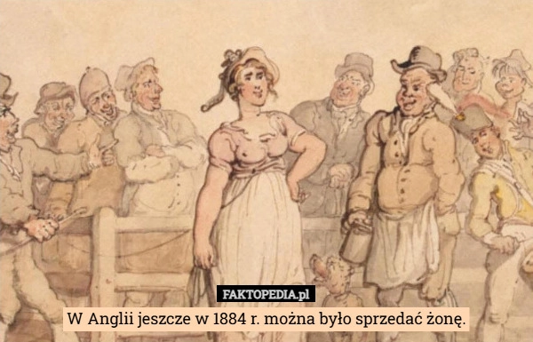 
    W Anglii jeszcze w 1884 r. można było sprzedać żonę.