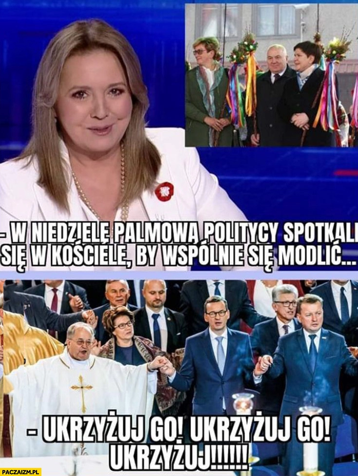 
    Politycy PiS spotkali się w kościele by się wspólnie modlić ukrzyżuj go