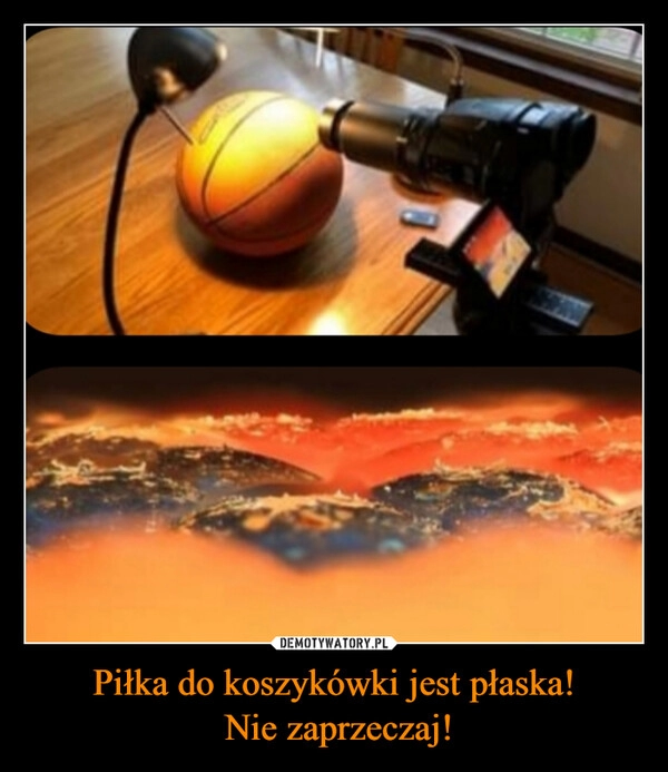 
    Piłka do koszykówki jest płaska!
 Nie zaprzeczaj!