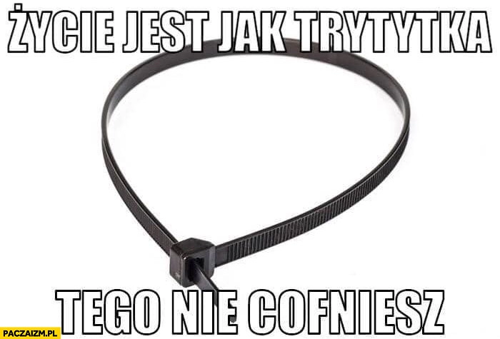 
    Życie jest jak trytytka, tego nie cofniesz